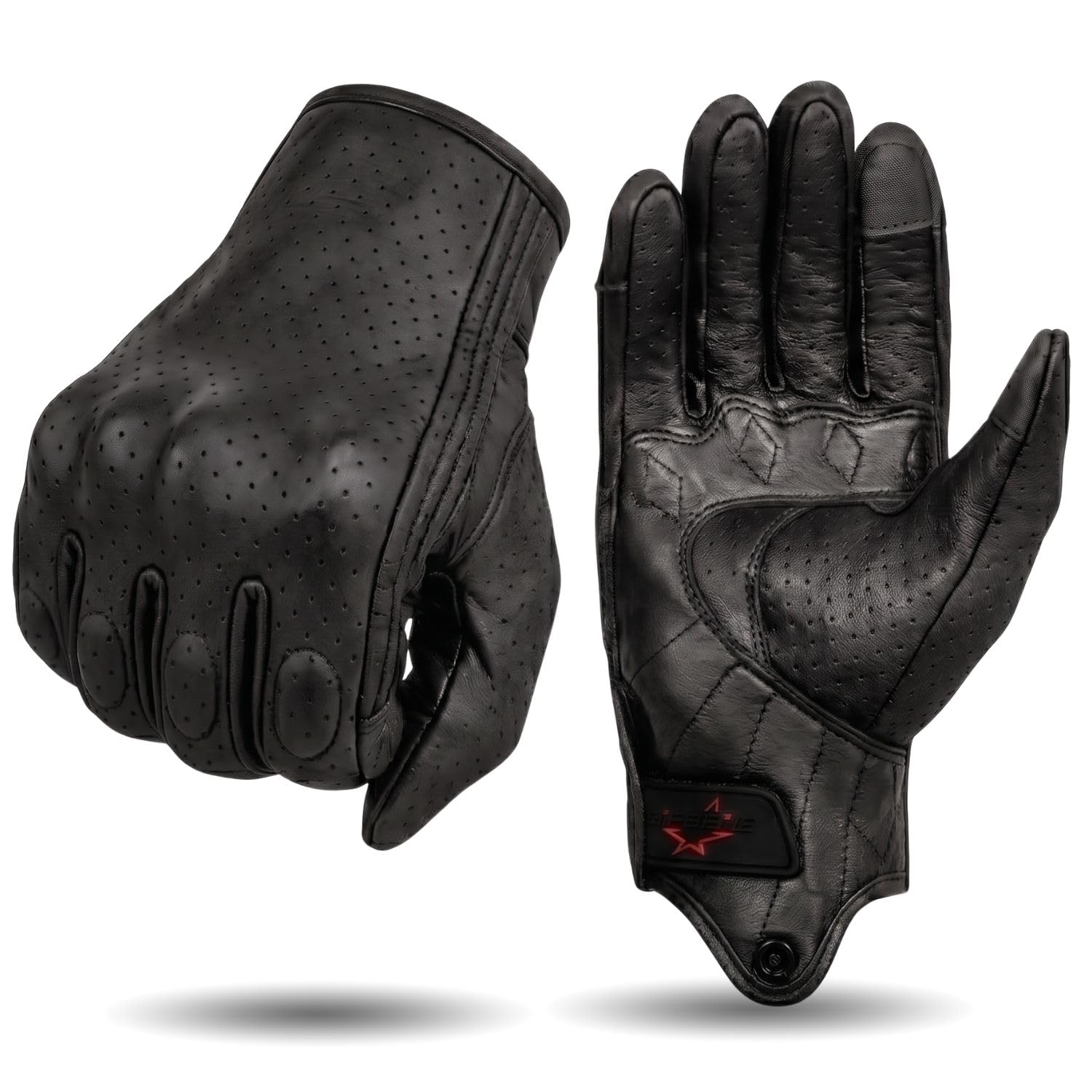 Amazon.com: Men's Goatskin Leather Touchscreen Motorcycle Gloves